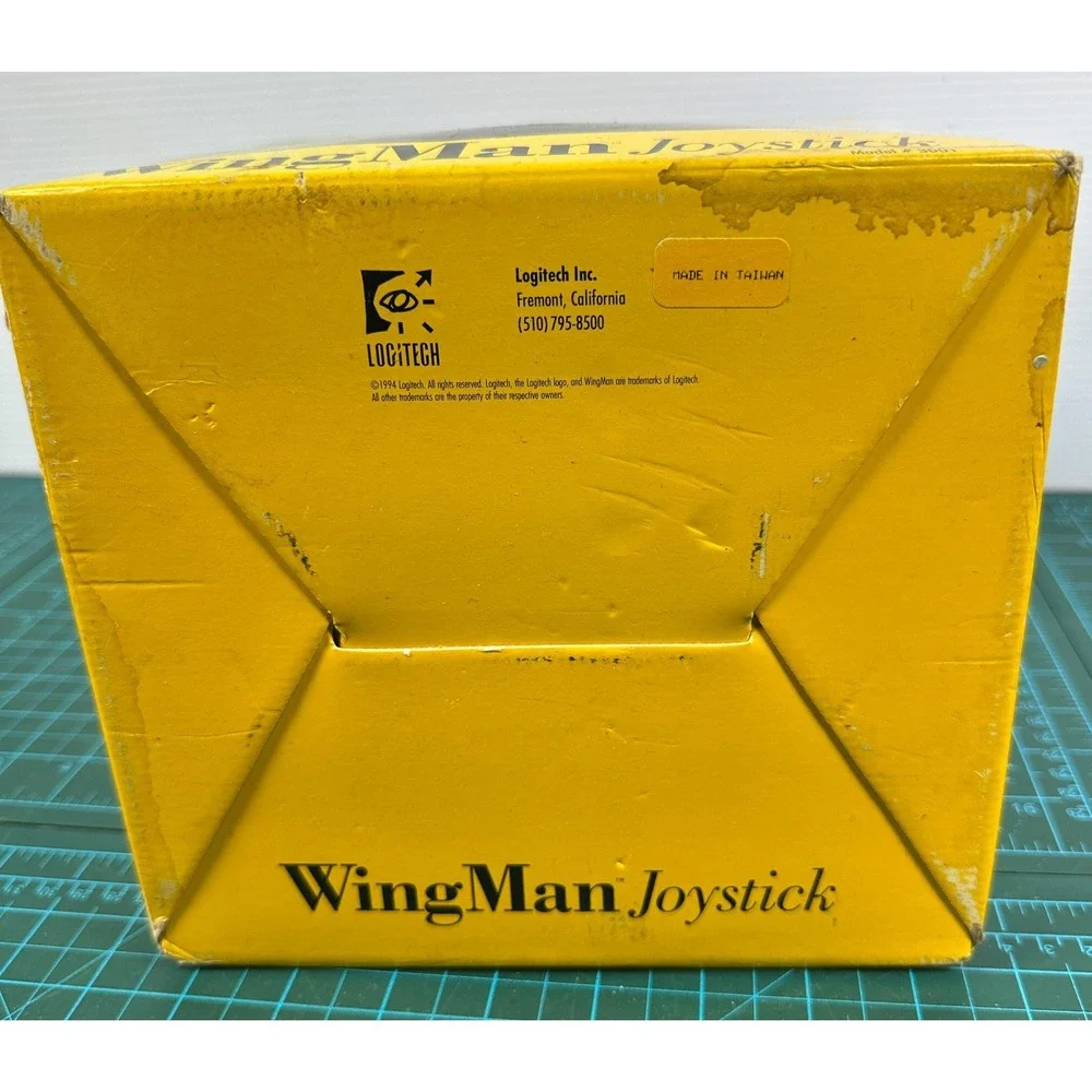 Vintage Logitech WingMan Flight Joystick Model 3001 PC Gameport With Box Gray